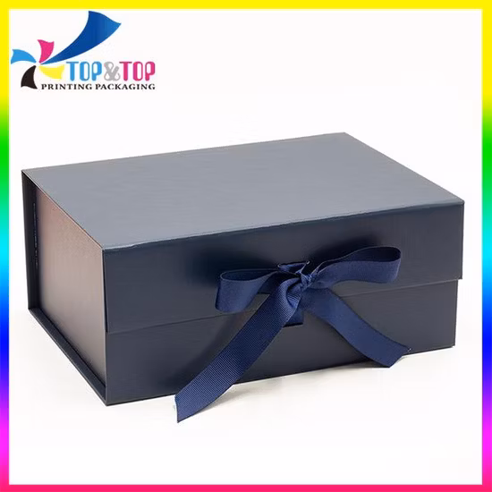 Confezione regalo di profumo nera pieghevole personalizzata con chiusura magnetica, produttore di scatole di carta per imballaggio di abbigliamento rosa