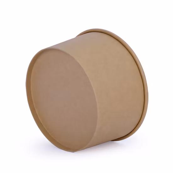 100% Eco Friendly Disposable Brown Kraft Paper Salad Bowl with Lid