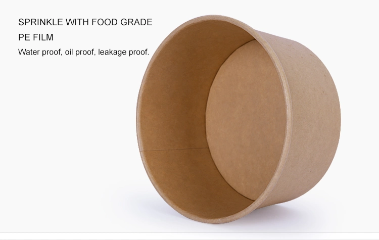 500ml/750ml Salad Brown Kitchen High Quality Dsiposable Kraft Paper Bowl