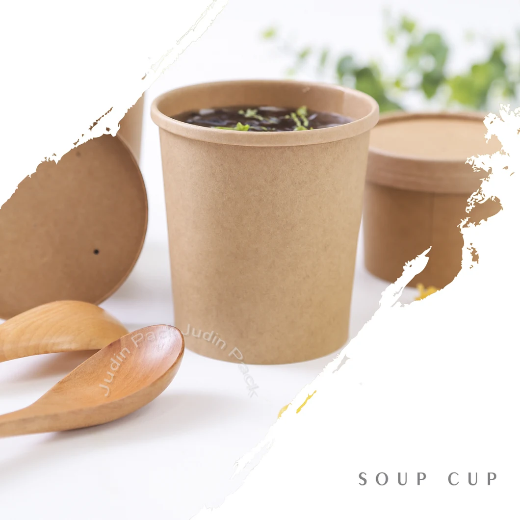 Disposable Paper Soup Cup with Custom Printing for Soup