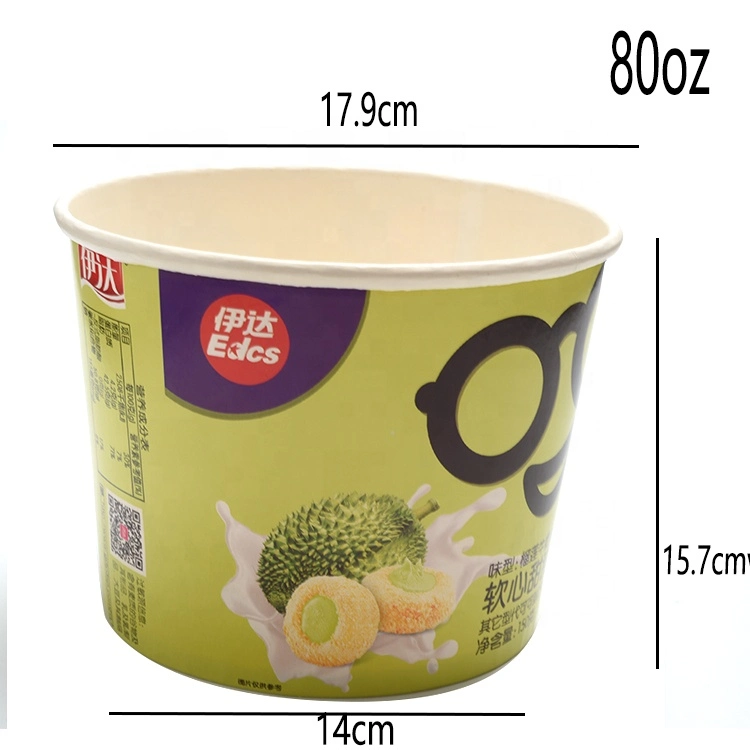 Food 85oz Disposable Custom Printed Popcorn Paper Cup Bucket