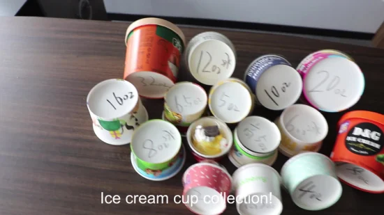 Bicchiere di carta contenitore per gelato rivestito in PE con coperchio