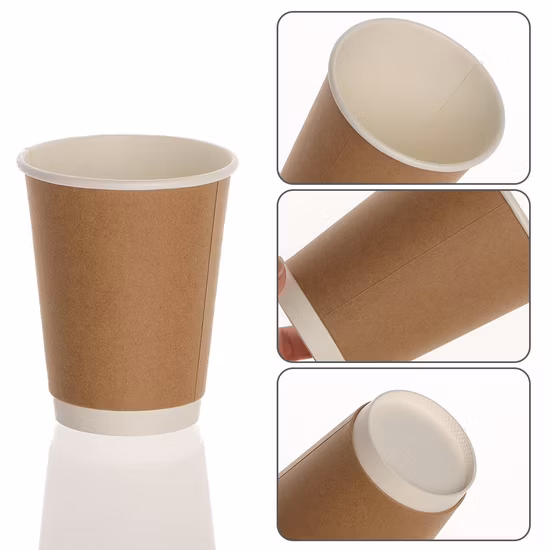 Bicchieri di carta monouso a parete singola con tazza e coperchio per bere caffè da 8 once stampati personalizzati