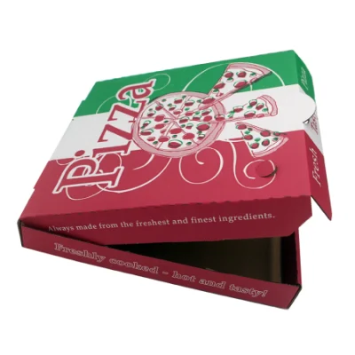 Scatola da imballaggio su misura realizzata con scatola per pizza ondulata trasparente per uso alimentare riciclata