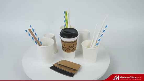 Bicchieri di carta da caffè usa e getta personalizzati biodegradabili in PLA da 8 once/12 once/16 once/20 once/24 once per bevande calde, caffè caldo, bevande calde con coperchi